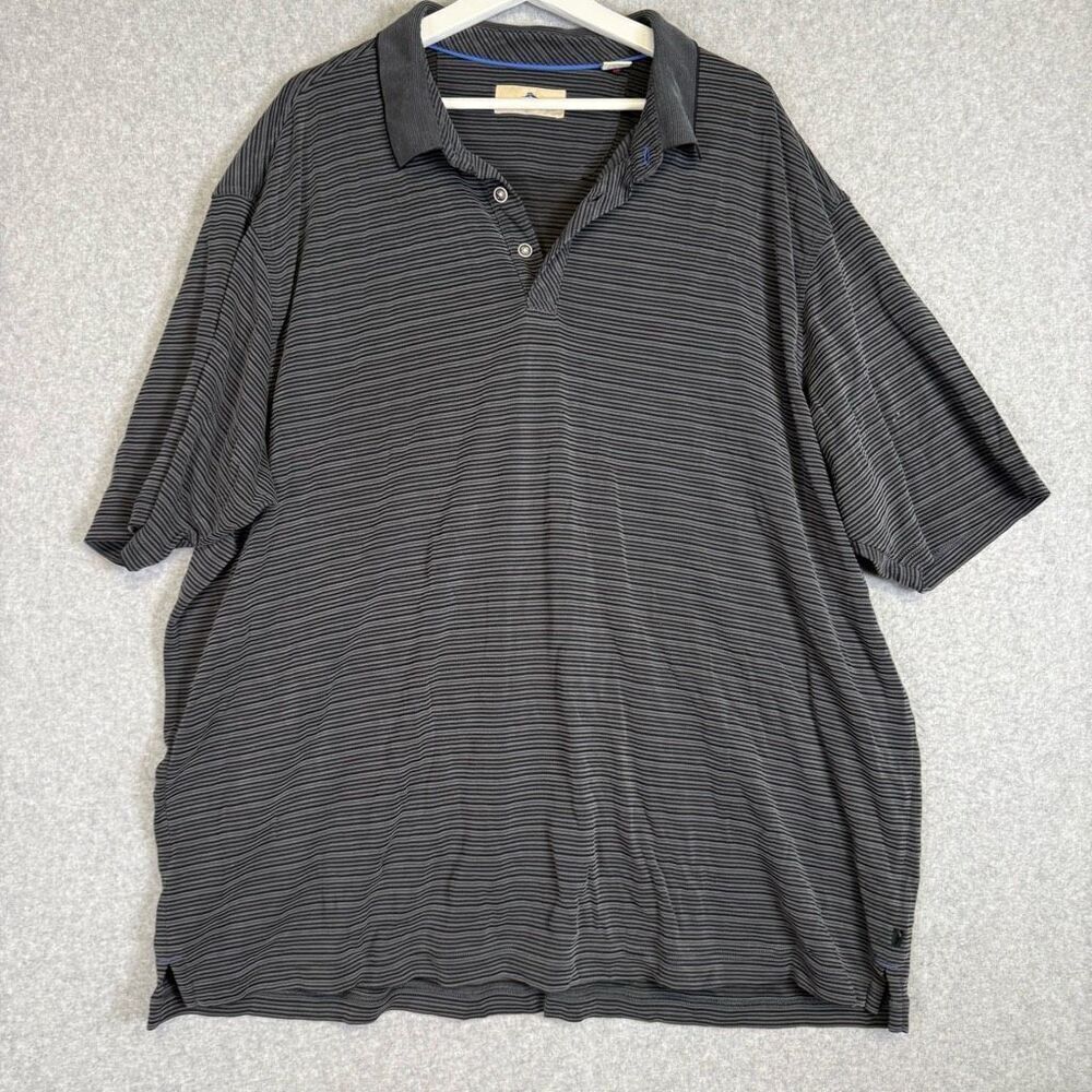 Tommy Bahama Men's 3XL XXXL Black Short Sleeve Polo Shirt Modal